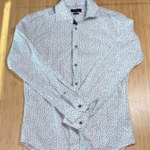 Zara White and Black Patterned Casual Shirt
